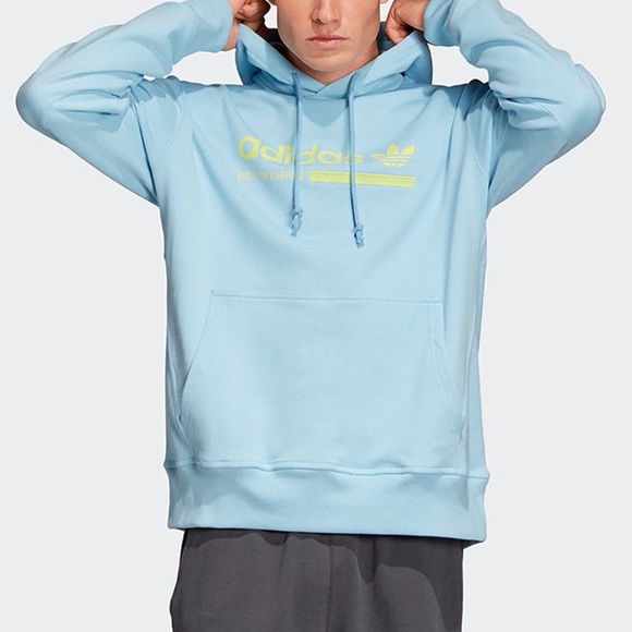 Adidas Kaval Light Blue Neon Graphic Hoodie Jacket Large Limited Rare Deadstock - Picture 2 of 11